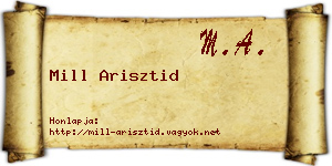 Mill Arisztid névjegykártya